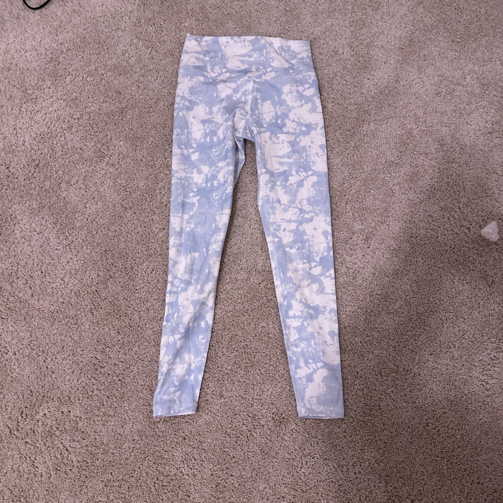 Glyder Blue and White Tie-Dye Leggings